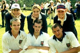 2000 BC Rugby 1st XV group with GC supporters