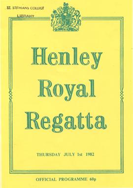 1982 R G Bradley Henley Royal Regatta programme and associated items
