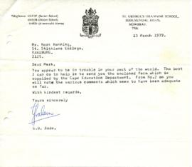 19790313 Graham Dods letter to Mark Henning re applications