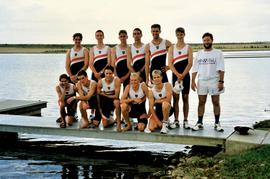 1997 BC Rowing Australia Tour group at Sydney Olympic course ST p092