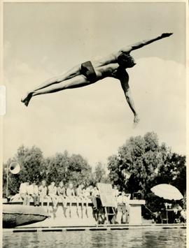 1959 HA 073 Swimming gala diving scene