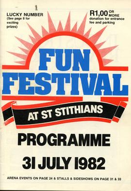 1982 Fun Festival at St Stithians programme, 31st July 1982: cover