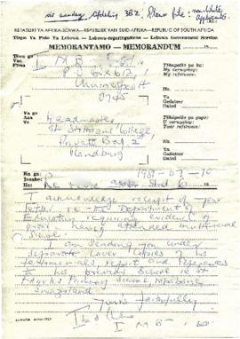 19810710 Lebowa Government memorandum to Mark Henning [compliant]