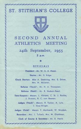 1955  Second Annual Athletics Meeting 24th September 1955: cover