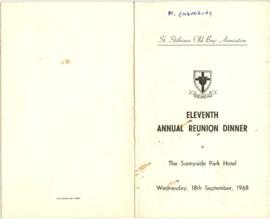 1968 OSA Eleventh Annual Reunion Dinner, Sunnyside Park Hotel, 18th September 1968