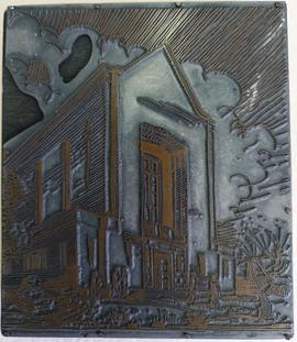 1953 Chapel fund-raising brochure: etching block of Chapel
