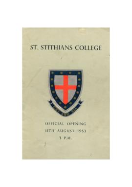 1953 St Stithians College, Johannesburg. Official Opening of the College and Laying of the Founda...