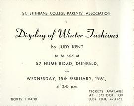 1961 HA 093b Fashion Show invitation