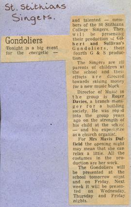 1976 St Stithians Singers. NC. Gondoliers.
