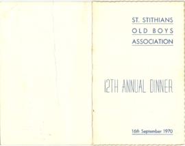 1970 OSA Twelfth Annual Dinner, 16th September 1970