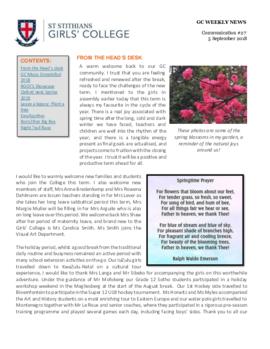 Girls' College newsletters "GC Weekly News" and "The Seriti" 2018 Term 3