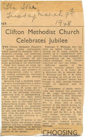 Clifton Methodist Church. celebrates jubilee [NC] The Star 9th March 1948