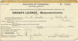 1922 CHL Drivers licence- Bestuurderslicentie No: 28567