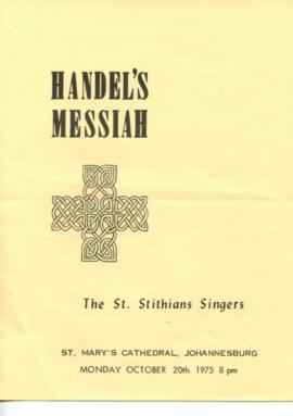 1975 BC St Stithians Singers Handel's Messiah programme: content