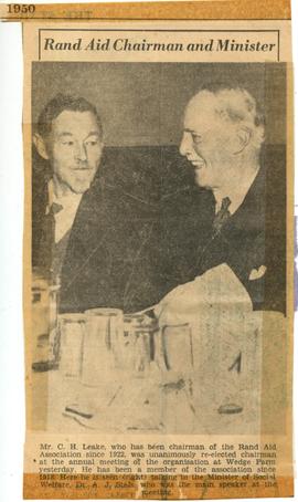 Rand Aid Chairman and Minister [NC] The Star, c. May 1950
