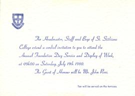 1980 BC Founders' Day Invitation