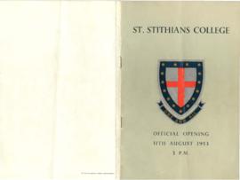 1953 College Official Opening programme
