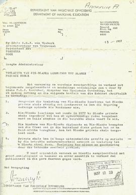 19771220 Annexure A: Letter from National Education to the Transvaal Administrator
