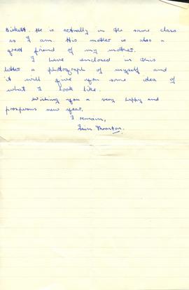 1959 Iain Thornton letter to Helen Holmes 28th December 1959, page 2