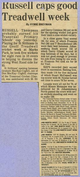 1981 BP NC Russell caps good Treadwell week [no source]