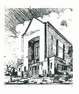 1953 Chapel fund-raising brochure: etching print of Chapel
