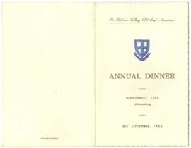 1960 OSA Annual Dinner, Wanderers Club, 8th September 1960