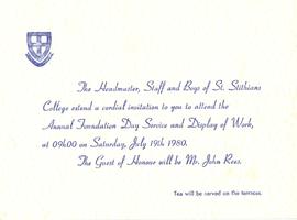 1980 Founders' Day invitation