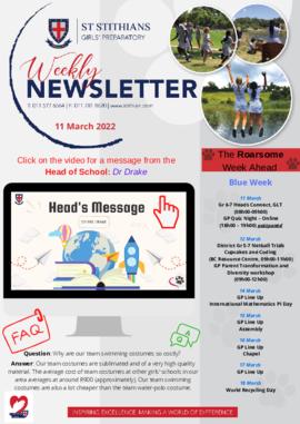 Girls' Preparatory newsletters "GP Weekly News" 2022 Term 1