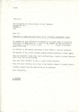 19790125 Mark Henning letter to the Transvaal Administrator [compliant]