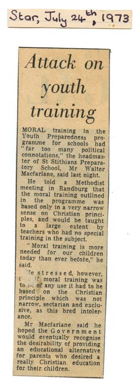 1973 BP NC Attack on youth training. The Star 24th July 1973