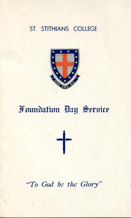 1963c Foundation Day Service [programme]: cover