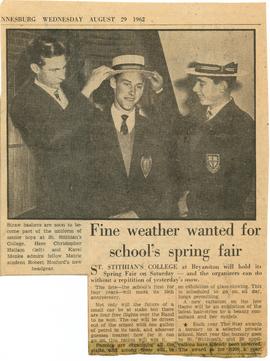 Fine weather wanted for School's Spring Fair. The Star 29th August, 1962