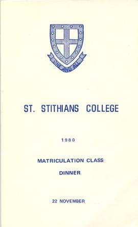 1980 BC Matriculation Class Dinner [menu]: cover
