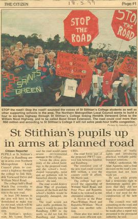 1999 All schools St Stithian's pupils up in arms at planned road 009