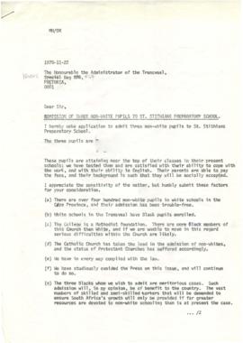 19781122 Mark Henning letter to Transvaal Administrator [compliant]